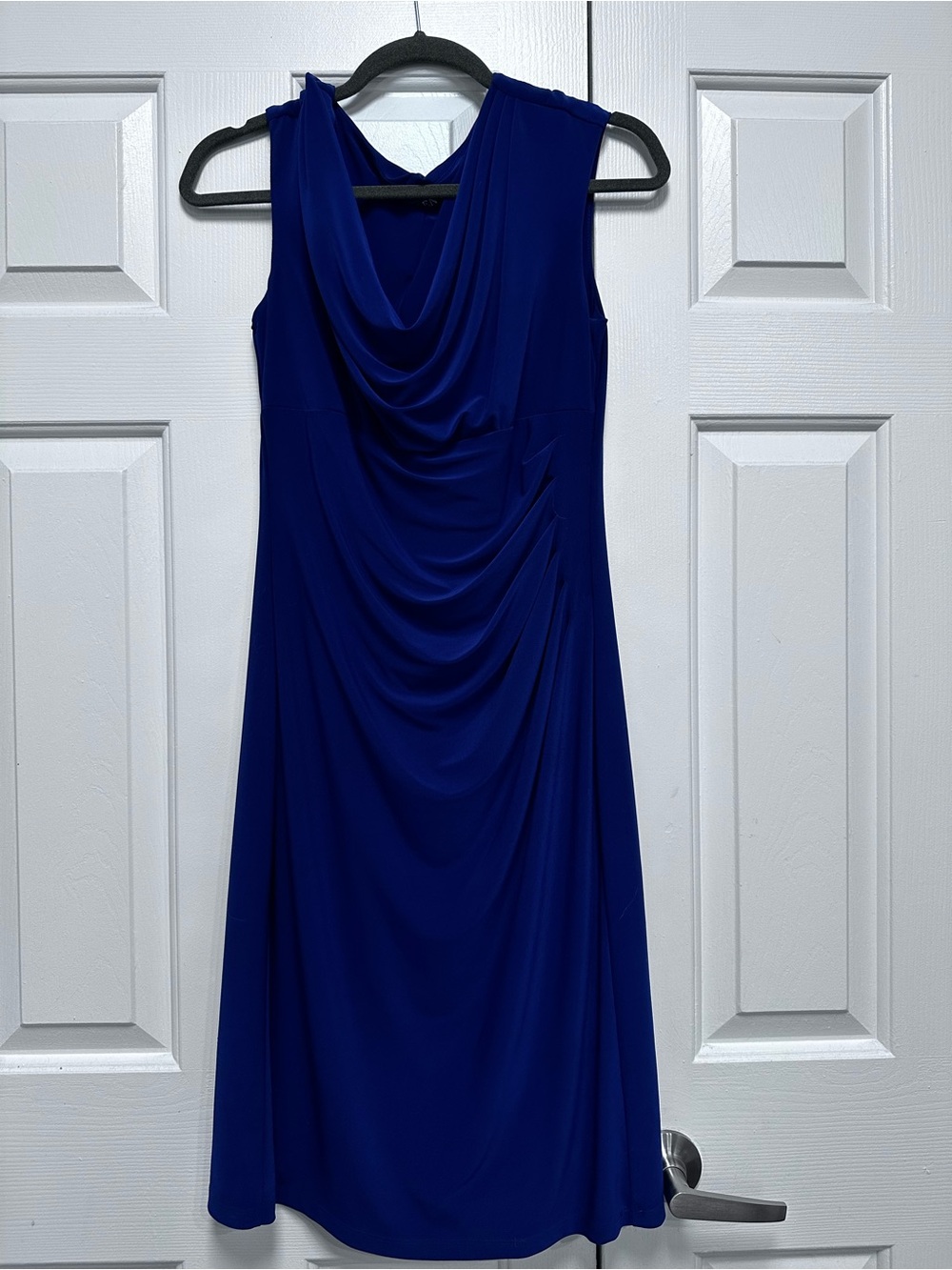 Ralph Lauren Cowl Neck Sleeveless Dress in Deep Blue